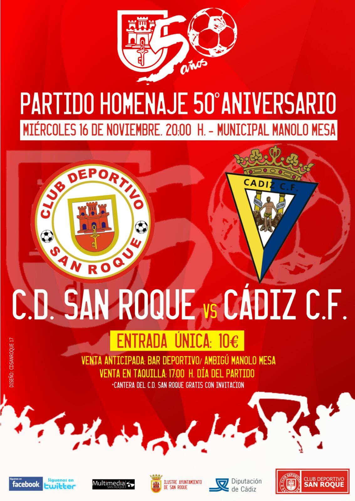 Mañana, partido homenaje del CD San Roque ante el Cádiz CF San Roque